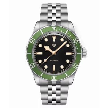 Imagem de RollsTimi Pagani Design PD1812 Relógio masculino automático NH35, movimento 42 mm, aço inoxidável, estilo BB58, mergulhador, 100 m, à prova d'água, com mostrador luminoso., PD-1812-Verde-v1
