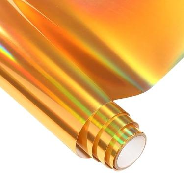 Imagem de HTVSTD Rolo De Vinil Metálico Dourado Htv Para Passar A Ferro - 12" X 8 Pés Transferência Térmica Holográfica Camisetas