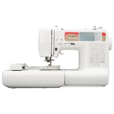 Imagem de Máquina Costura E Bordado Doméstica Ss-1300 Bivolt Eletrônica Branca -