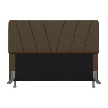 Imagem de Cabeceira Estofada Queen Bragança Suede Marrom - Móveis Arapongas - A 