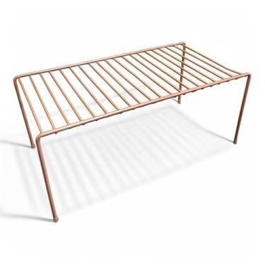 Imagem de Organizador Armário Cozinha Prateleira 40 cm Preto, Branco e Cobre(02 unidades,Cobre)