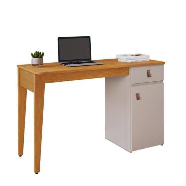 Imagem de Mesa Escrivaninha Helô Com 1 Porta 1 Gaveta Jcm Cinamono Off White