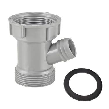 Imagem de Qrity 1 peça de conector de mangueira de tubo de drenagem, conector de pia de três vias de calha única, saída de águas residuais, encaixe de rosca fêmea macho, (diâmetro interno: 45 mm)