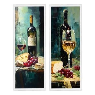 Imagem de Kit 2 Quadros Copa, Cozinha, Bistrô, Área Gourmet, Vinhos (Branco)