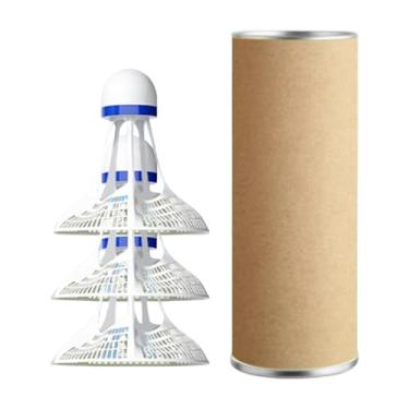 Imagem de oshhni Petecas de badminton resistentes ao vento 2,5x2,5 polegadas portáteis para praias acessórios de cabeça de espuma leves, Branco 3 Peças