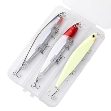 Imagem de Kit 3 Iscas Artificiais Minnow, 11 cm, 13.5g, 3 Cores, com Anzol Garateia, para Tucunaré, Traíra, Dourado e Robalo