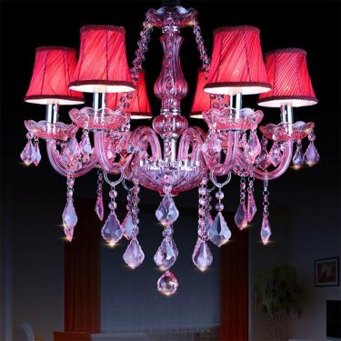 Imagem de Vela De Cristal Europeia Lâmpada Pendente Sala De Estar De Luxo Restaurante Quarto Quarto Da Menina Villa Hotel Loja De Roupas Salão De Beleza Café Bar Ktv Lustre, I B 6 Lights
