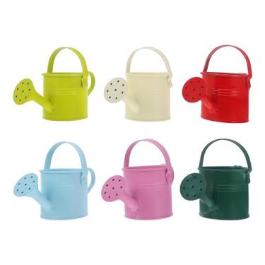 Imagem de Yardwe Regador De Metal Infantil Com 6 Peças, Mini Vaso Ferro Para Plantas Interior E Exterior, Latas Coloridas Jardim Bico Longo Alça Ergonômica, 140 X 7 Cm