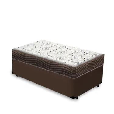 Imagem de Cama Base Box Solteiro Marrom Colchão ISO 150 D45 - Ortobom
