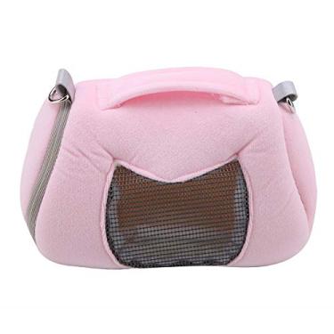 Imagem de Phefop Bolsa de Transportadora de Animais de Estimação, Saco de Viagem para Atualização Respiratória de Usuários de Pequenos Animais para Corridas, Ratos, Huron Rosa/cinza (Rosy)