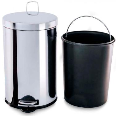 Imagem de Lixeira Brinox Em Aço Inox Com Pedal E Balde 12l