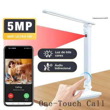 Imagem de Lâmpada De Mesa Inteligente WiFi 5MP Câmera LED Com Áudio Bidirecional