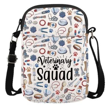 Imagem de Presente de agradecimento veterinário presente de resgate animal presente semana veterinária esquadrão veterinário bolsa transversal, Veterinary Squad Cr, Multifuncional