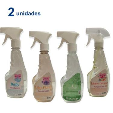 Imagem de 2 Água para Tecido 500ml Facilitador Passar Roupa Tecido Borrifador Ga