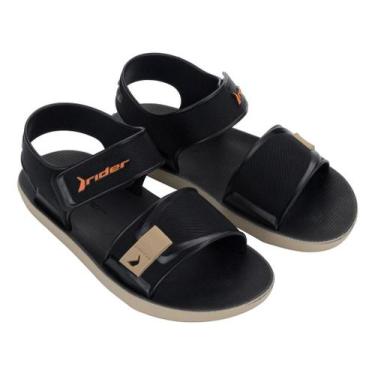 Imagem de Sandalia Papete Infantil Rider Kick, Preto, Bege, 34