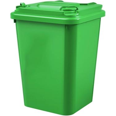 Imagem de Lixeira Plástico Para Áreas Externas Lixeira Cilíndrica Longa Grande Capacidade Com Tampa Lixeira Comercial Com Rodas Lixo Doméstico Verde(32L)