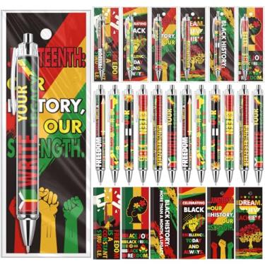 Imagem de Sayglossy 120 canetas juneteenth canetas, marcadores de livro a granel juneteenth lembrancinhas de festa presentes inspiradoras retráteis canetas esferográficas marcadores para livro Freedom Fist