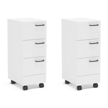 Imagem de Conjunto com 2 Gaveteiros Osaka 6 GV Branco - Mobly