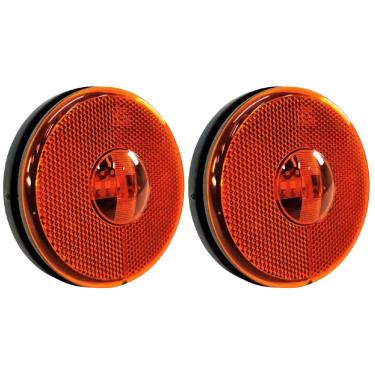 Imagem de 2 Lanterna Lateral Carreta Led Âmbar Laranja 85mm S/sup 12/24v