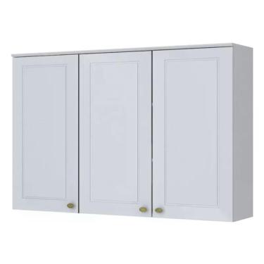 Imagem de Armário Aéreo 3 portas 120cm Americana - Móveis Henn Branco HP