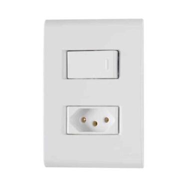 Imagem de Interruptor Simples + Tomada 20A Linha Liz Tramontina - Branco - Modul