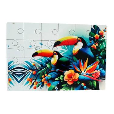 Imagem de Quebra-cabeça Belos Tucanos de 35 peças em MDF - Coleção Tea & Amor