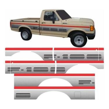 Imagem de Kit Adesivos Faixas Laterais Compatível Ford F1000 1000Vp - Spts