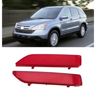 Imagem de Serve para Honda CR-V 2007 2008 2009 refletor de para-choque traseiro luzes marcadoras vermelhas guarnição da lente traseira esquerda e direita 33505SWAA01|| Base Acura RDX 2010-2015
