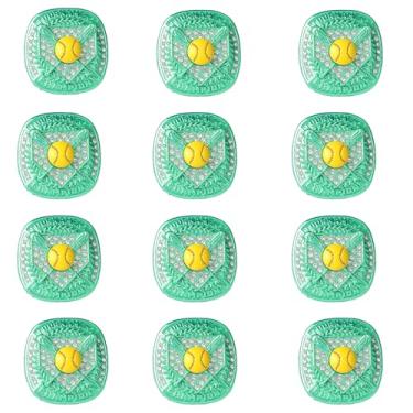 Imagem de TOPSPORTSJEWELRY Pacote com 12 anéis de jogador de softbol para torneios premiados tamanho de dedo 9 seleção de cores diferentes (anel de campeões, verde)