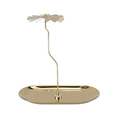 Imagem de TOPINCN Porta de Vela Rotativa Com Bandeja, Golden Spinner de Candelas de Candelas de Aço Anterior Dourado, Suporte de Luz de Chá Moderno para Casa, Escritório, Hotel, Peça Central,