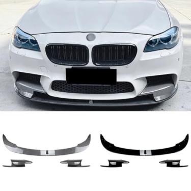 Imagem de Lábio de para-choque dianteiro compatível com 5 Series F10 F11 2011-2017 Kit de carroceria capa protetora acessórios para carro (divisor lateral preto)