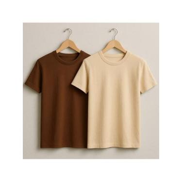 Imagem de Kit 2 Camisetas Básicas Streetwear Camisa T-Shirt Masculina Slim  Algo