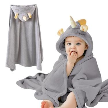 Imagem de DUDUELITE Toalha de banho com capuz para bebês e bebês adequada para bebês meninos e meninas de 0 a 5 anos de idade - uma toalha de banho com capuz macia, absorvente e protetora solar. 80 cm x 125 cm
