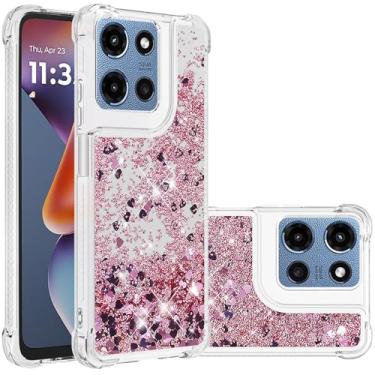 Imagem de Monwutong Capa Slim Fit para Moto G Stylus 5G 2025, TPU macio com glitter líquido efeito areia movediça silicone elegante, capa de proteção resistente antiqueda para Moto G Stylus 5G 2025, LSWT