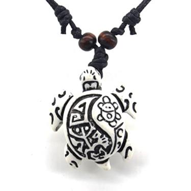 Imagem de Scddboy Colar com pingente de tartaruga marinha havaiana para mulheres e homens – cordão ajustável para surfista