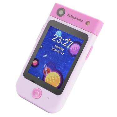 Imagem de Naroote Brinquedo de Telefone Inteligente para Crianças, Crianças Pequenas Brincam de Brinquedo por Telefone 1080p Resolução para Casa (Rosa claro)
