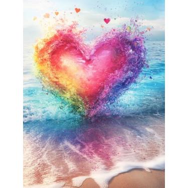 Imagem de Diymood Kits de arte de diamante 5D DIY para adultos, pintura com pintura de diamante, broca completa, tela redonda, bordado, mosaico, iniciante, decoração de parede, presente 30,5 x 40,6 cm