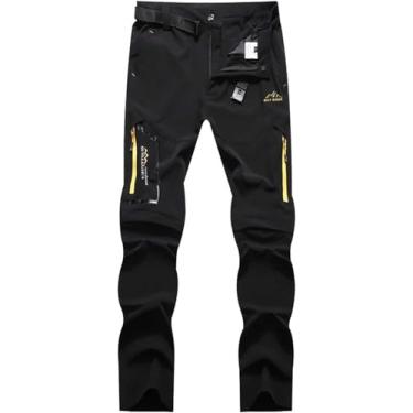 Imagem de Calças De Caminhada Masculinas De Secagem Rápida Ao Ar Livre De Uso Diário Calças De Esqui Elásticas Resistentes Ao Desgaste Removíveis Para Calças Cargo De Neve Que, Black, L/Large