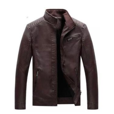 Imagem de Jaqueta Marrom Masculina Motoqueiro Inverno Pronta Entrega Impermeavel