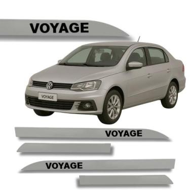 Imagem de Jogo Friso Lateral Voyage Prata Sargas Ponta de Faca Grafia - Macall