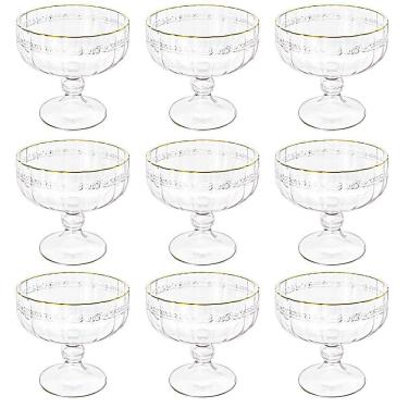 Imagem de Taça de Sobremesa em Cristal Imperial Fio de Ouro 200mL 9 peças - Lyor