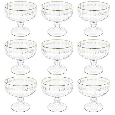 Imagem de Taça de Sobremesa em Cristal Imperial Fio de Ouro 200mL 9 peças - Lyor