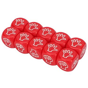 Imagem de Dados de Jogo, 2 X 2 X 2 Cm 10 PCS Dados Educativos de 6 Lados Jogo de Adivinhação de Dedo para Festa (Vermelho)