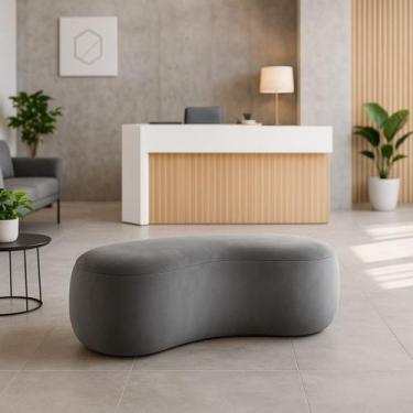 Imagem de Puff Redondo Orgânico Moderno Feijão Sala Quarto Recpção Luxo 100cm - 