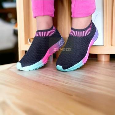 Imagem de Tênis Infantil Escolar Menina Sem Cadarço - Zumeer, Preto, Die, 30