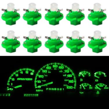 Imagem de GLOFE 10 peças T5 B8.4D 5050 lâmpada led instrumento medidor cluster velocímetro painel painel de lâmpadas LED kit de substituição para 2002 2003 2004 2005 2006 Ram 1500 2500 3500, luzes verdes B8.4D