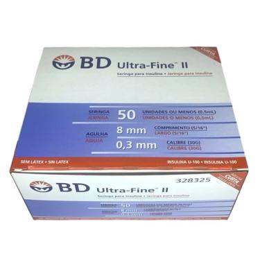 Imagem de Seringas Para Insulina Bd Ultra-fine 50u De 8 Mm Com 100 Un