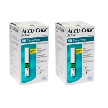 Imagem de Kit Tiras Medidor Glicemia Accu-Check Active 100 Unidades