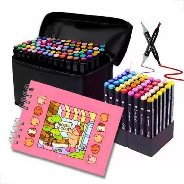 Imagem de Kit Livro De Colorir + Kit Com 36 Canetinhas Pintura Desenho - Zabom