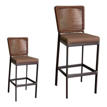 Imagem de Kit 2 Banqueta Balcão Cozinha Churrasqueira Moderna Alumínio - Alumini